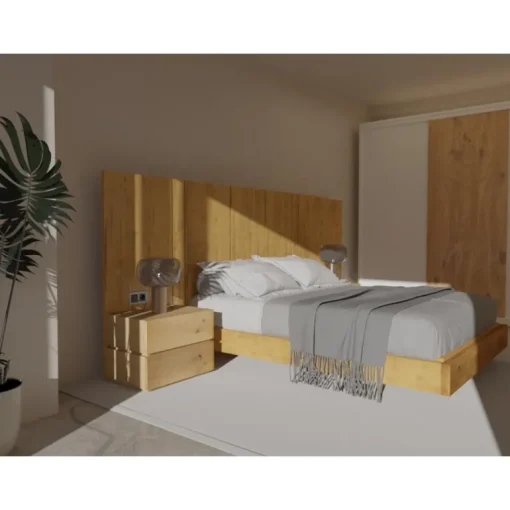 Armario blanco y Roble Natural Oak