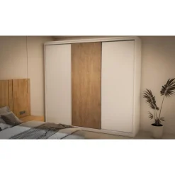 Armario blanco y Roble Natural Oak