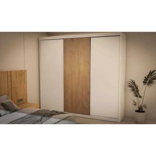 Armario blanco y Roble Natural Oak