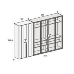 Armario Cristal Parsol Bronce