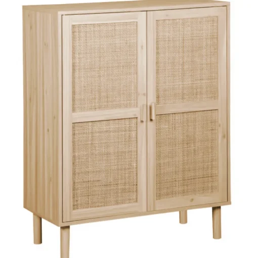 Consola pino rattan