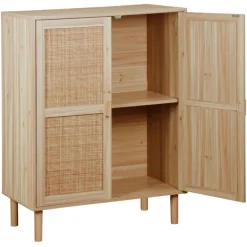 Consola pino rattan