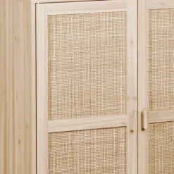 Consola pino rattan