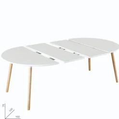 Mesa comedor ovalada extensible North