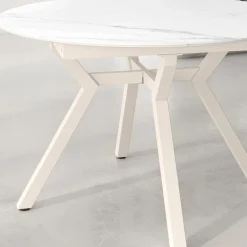 Mesa extensible Broadway blanca porcelánico