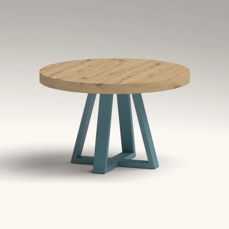 Mesa redonda cruz madera