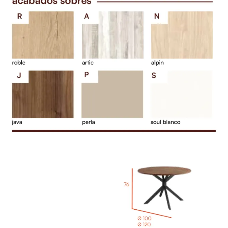 Mesa redonda Hyland negra