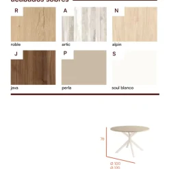 Mesa redonda Hyland negra