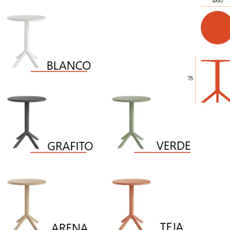 Mesa redonda terraza Coa