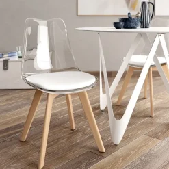 silla de comedor nórdica transparente