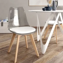 silla de comedor nórdica transparente