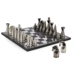 Ajedrez decorativo metálico