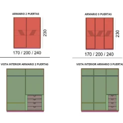 Armario 2 puertas correderas Kross