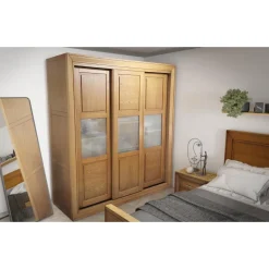 Armario corredero madera de castaño Luz