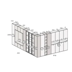 Armario esquinero arena cristal