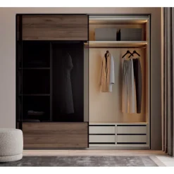 Armario esquinero Cristal Parsol Oscuro