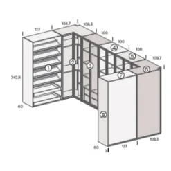 Armarios Vestidor U Grafito