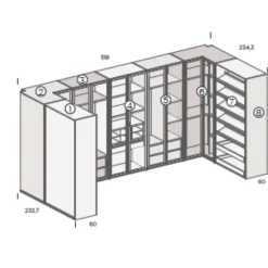Armarios Vestidor U Grafito