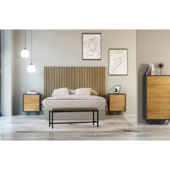 Cabecero listones de madera verticales