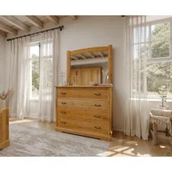 Cómoda-Tocador y espejo de Roble Carolina