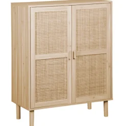 Consola pino rattan