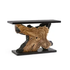 consola raíz de teca y suar