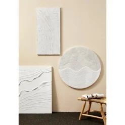 Cuadro pintura con textura blanco 02