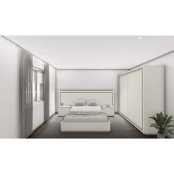 Dormitorio Blanco y Roble Aoiz