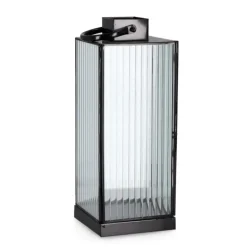 Farol cristal transparente Meri grande rayas