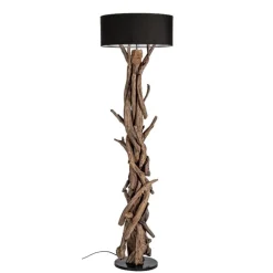 Lámpara de pie rústica troncos