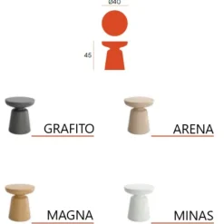 Mesa auxiliar de terraza Rock