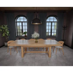 Mesa comedor extensible de roble Rus