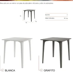 Mesa cuadrada terraza xara