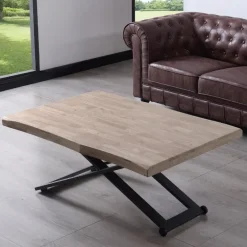 Mesa de centro elevable forma Zoe Roble oscuro