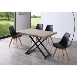 Mesa de centro elevable forma Zoe Roble oscuro