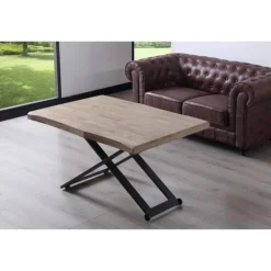 Mesa de centro elevable forma Zoe Roble oscuro