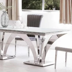 Mesa de comedor cromada Gótica