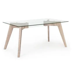 Mesa de comedor de cristal Arya