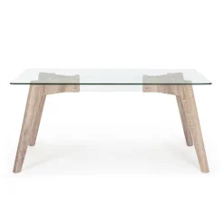 Mesa de comedor de cristal Arya