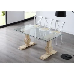 Mesa de cristal y Roble Saint-Denis