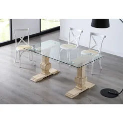 Mesa de cristal y Roble Saint-Denis