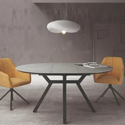 Mesa extensible Broadway negra porcelánico