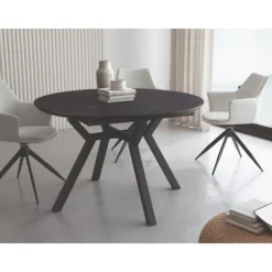 Mesa extensible Broadway negra porcelánico