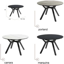 Mesa extensible Broadway negra porcelánico