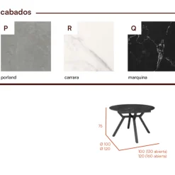 Mesa extensible Broadway negra porcelánico