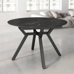 Mesa extensible Broadway negra porcelánico