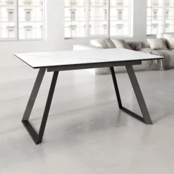 Mesa extensible Madison negra porcelánico