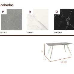 Mesa Nora blanca porcelánico