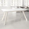 Mesa Nora blanca porcelánico extensible