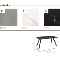 Mesa Nora negra porcelánico extensible